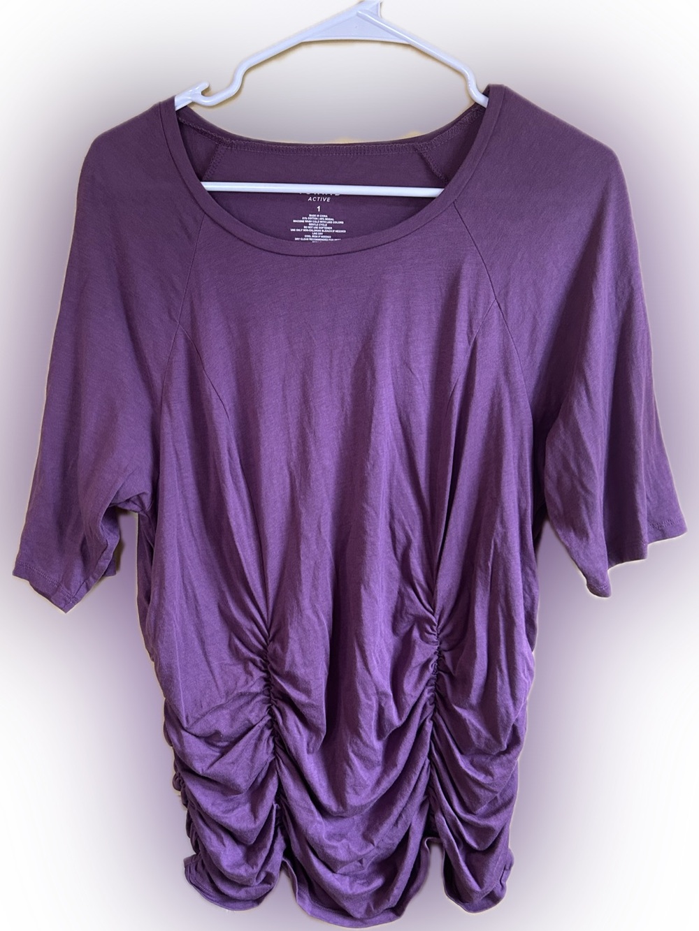 Torrid Active Women's Purple Ruched Short-Sleeve Athletic top